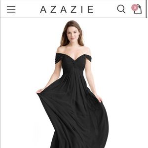 Azazie Black KAITLYNN bridesmaid dress size 12